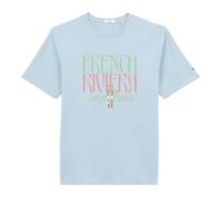 Serge Blanco T-Shirt Manches Courtes Homme Toumani Bleu Ciel - col Rond - Mode Homme