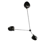 Serge Mouille Applique Araigne 3 Applique Murale Noire & Laiton Fixe