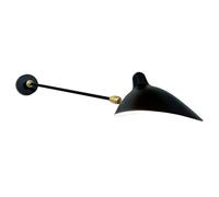 Serge Mouille Applique Murale 1 Noir & Laiton avec Rotation