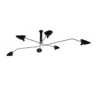 Serge Mouille Plafonnier 6 Noir & Laiton