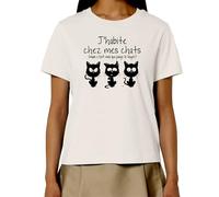 Sergent Tobogo Mes Chats - T-Shirt Femme Blanc (M)