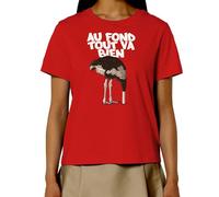 Sergent Tobogo T-Shirt Autruche Tout va Bien - Femme - Rouge - XS