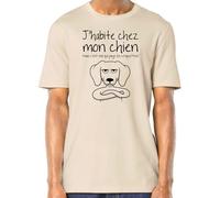 Sergent Tobogo T-Shirt J'habite chez Mon Chien - Homme - Beige - M