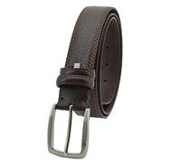 Sergio Tacchini Ceinture Homme Cuir Marron, Boucle Argentée, Style Casual
