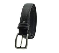 Sergio Tacchini Ceinture homme en cuir véritable, boucle sans nickel pouvant être raccourcie (Noir Deux Coutures, 115 cm (TG 50-52))