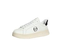 Sergio Tacchini Homme Baskets Classiques en Cuir Court, White/Black, 45 EU