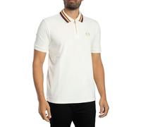 Sergio Tacchini Homme Polo Mahony en Velours avec Fermeture Éclair 1/4, Gardenia/Gold, XL