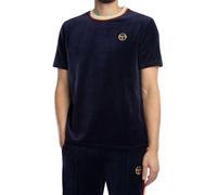 Sergio Tacchini Homme T-Shirt en Velours Slice, Maritime Blue/Gold, L