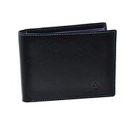 Sergio Tacchini Portefeuille pour Homme, en Cuir Véritable, Résistant, avec Porte-monnaie à clip, Fin, Porte-cartes, Intérieur multicolore Classic Black Slim Slim classique