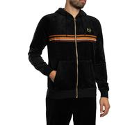 Sergio Tacchini Pour des hommes Sweat à capuche zippé en velours Albi, Noir