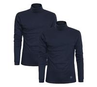 Sergio Tacchini Pull à col roulé pour Hommes Chaud Coton, Lot de 2 Bleu L
