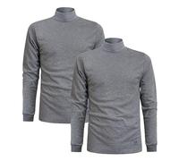 Sergio Tacchini Pull à col roulé pour Hommes Chaud Coton, Lot de 2 Gris L