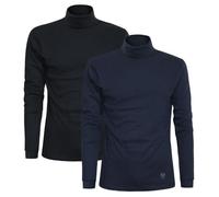 Sergio Tacchini Pull à col roulé pour Hommes Chaud Coton, Lot de 2, Multicolore (Bleu, Noir) XXL