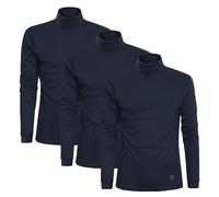 Sergio Tacchini Pull à col roulé pour Hommes Chaud Coton, Lot de 3 Bleu L