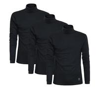 Sergio Tacchini Pull à col roulé pour Hommes Chaud Coton, Lot de 3 Noir L