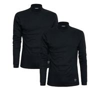 Sergio Tacchini Pull à col roulé pour Hommes Chaud Coton Pull Demi-col, Lot de 2 Noir L