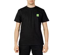 Sergio Tacchini T-Shirt carré pour Homme, Noir-Vert, M