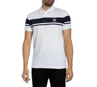Sergio Tacchini Young Line Polo pour homme Blanc/bleu marine, Blanc/bleu maritime, M