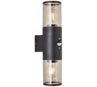 Applique extérieure SERGIORO - BRILLIANT - 2L avec détecteur - noir depoli - aluminium/plastique - IP44
