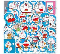 Serhuque Lot de 50 autocollants Doraemon pour bouteille d'eau, ordinateur portable, étui de protection, skateboard, vélo, moto, voiture, pare-chocs, sac de voyage, vinyle imperméable pour enfants
