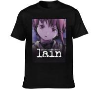 Serial Experiments Lain Men's Fashion Round Neck Cotton Short Sleeve T-Shirt Manches Courtes(X-Large)