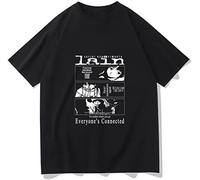 Serial Experiments Lain T-Shirt Glitch Iwakura Manga Weeb Girl Sci FI Tees Men Women Fashion All-Match Tshirt Short Sleeve Black Hemden(3X-Large)