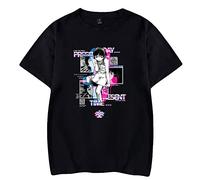 Serial Experiments Lain T-shirt unisexe décontracté col rond manches courtes Anime Merch Mode rétro classique T-shirt, Noir , L