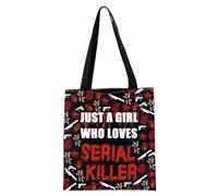 Serial Killer Tote Bag Murder Gift Horror True Crime Lover Gift Serial Killers Podcast Gift True Crime Shopping Bag, Loves Serial Killers Tote 2uk, large