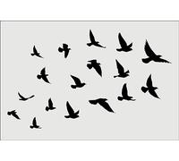 Série 1 de pochoirs oiseaux pour art mural grand format, modèle de décoration en plastique réutilisable (oiseaux-7, M)