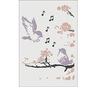 Série 1 de pochoirs oiseaux pour art mural grand format, modèle de décoration en plastique réutilisable (oiseaux-10, M)