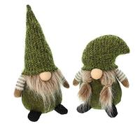 Série 2 Lutins vert, figurine de déco moelleuse et douce de différents tissus