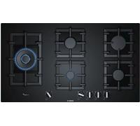 Série 6 Table de cuisson à gaz 90 cm Verre dur, Noir Bosch PPS9A6B90 Intégré Gaz 5 zone(s)