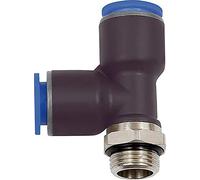 Serie bleue en forme de L rotative G 1/8 A pour tuyau extérieur Ø 10 mm max. 15 bar plastique/MS vern.