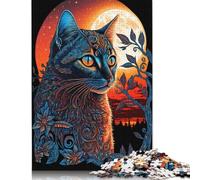 Série Cat Art Puzzle 500 Pièces Style 3 Adulte Difficile à Résoudre pour Activités Familiales 52x38cm