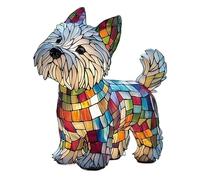 Série Chien Art Veilleuse Peinture à la main Lampe LED décorative en résine Teckel Corgi Carlin Lampes Articles Décoration pour chambre d'enfant pour les amoureux des chiens(West Highland Terrier)