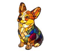 Série chien Lampes de table LED Corgi Lampe et carlin Lampe en résine en verre teinté mignon sur le thème des chiens Veilleuse d'art Cadeau amusant pour les amoureux des chiens (B)
