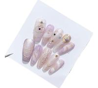 Série Constellation d'ongles faite à la main, rêve doux violet, charme féerique, Patch d'amélioration des ongles, capricorne(L)