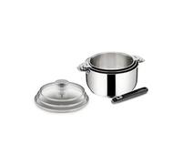 Lagostina Casseroles Salvaspazio+ 3 pièces 16/18/20 cm Inox avec couvercles et 1 poignée