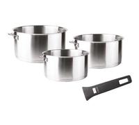 Lacor - Set 3 Casseroles Inox 16 / 18 / 20 Cm + Poignée Noire - Combi 56610