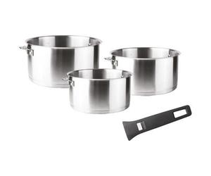 Série de 3 casseroles - LACOR - Ø16-18-20cm - Combi - Avec 1 poignée noir - Gradué