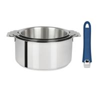 Série de 3 casseroles Mutine + poignée amovible - Couleur de la poignée: Bleue