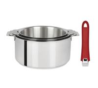 Série de 3 casseroles Mutine amovibles 16 à 20 cm + 1 poignée framboise