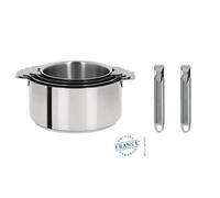SERIE DE 4 CASSEROLES AMOVIBLES 14 A 20 CM +2 POIGNEES AMOVIBLES ZENITH - CRISTEL