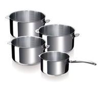 Lot 4 casserole inox 14 - 16 - 18 - 20 cm tous feux dont induction poignée amovi
