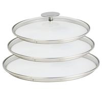 Set de 3 couvercles en verre - Platine