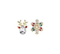 Série de flocons de neige d'oreilles Noël d'oreilles personnalité lumineuse pour femmes Noël (Silver, One Size)