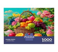 Série de Fruits 1000 Pièces Puzzle 3D - Carton Recyclé Panier de Fruits tropicaux & Puzzle Unique - Cadeau Saint-Valentin 52x38cm/1000pcs
