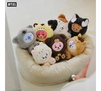 Série de jouets en peluche Kawaii BT21 Zoo Cross Dressing, pendentif porte-clés, décoration de poupée mignonne, CHIMMY COOKY KOYA TATA, jouets cadeaux 9