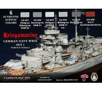Série de peintures camouflages LifeColor CS09 GERMAN NAVY WWII SET1 Kriegsmarine