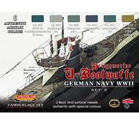 Série de peintures camouflages LifeColor CS12 GERMAN NAVY WWII SET2 Kriegsmarine u-Bootwaffe
